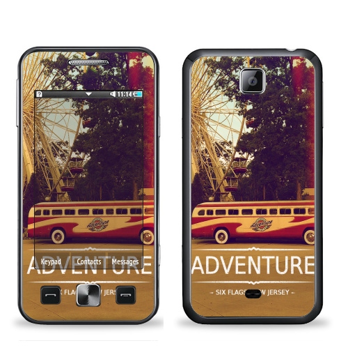 Наклейка на Телефон Samsung C6712 Star 2 Duos Adventure,  купить в Москве – интернет-магазин Allskins, надписи на английском, типографика, автомобиль, NY, приключения, природа, текстура, джерси, Америка