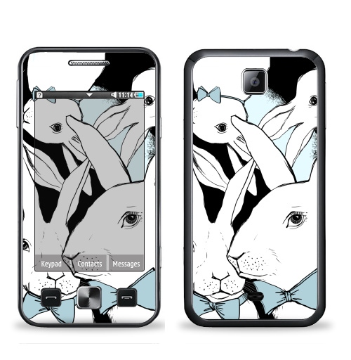 Наклейка на Телефон Samsung C6712 Star 2 Duos Boys Bunny,  купить в Москве – интернет-магазин Allskins, заяц, бабочки, зима