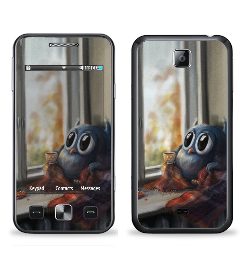 Наклейка на Телефон Samsung C6712 Star 2 Duos Vanilla Owl,  купить в Москве – интернет-магазин Allskins, ваниль, хипстер, сова, птицы, осень, графика, любовь, тренд, 300 Лучших работ