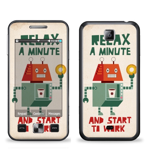 Наклейка на Телефон Samsung C6712 Star 2 Duos Расслабься,  купить в Москве – интернет-магазин Allskins, надписи на английском, персонажи, позитив, надписи, робот