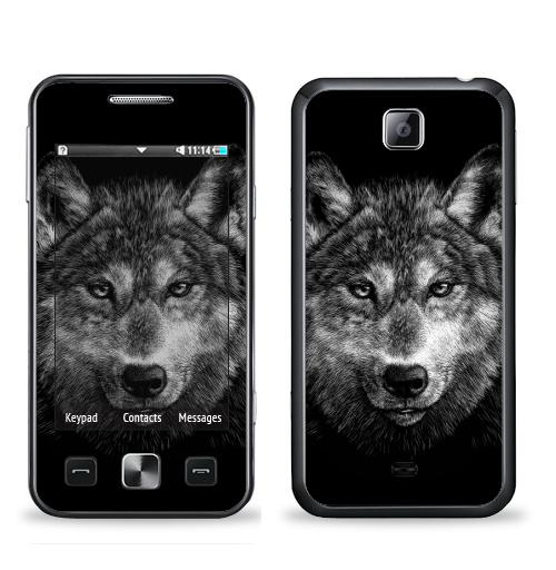 Наклейка на Телефон Samsung C6712 Star 2 Duos Волчище,  купить в Москве – интернет-магазин Allskins, морда, животные, волк, полностьючерный, 300 Лучших работ