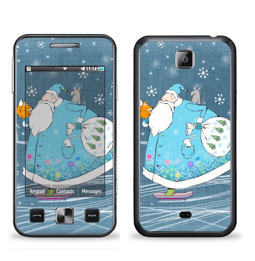 Наклейка на Телефон Samsung C6712 Star 2 Duos Дед Мороз на скейте,  купить в Москве – интернет-магазин Allskins, новый год, зима, мороз, дед, детские