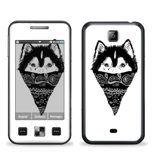 Наклейка на Телефон Samsung C6712 Star 2 Duos Пёс,  купить в Москве – интернет-магазин Allskins, крутые животные, собаки, персонажи, мафия, графика, белый, черный, животные, милые животные