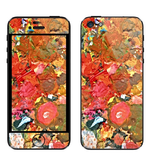 Наклейка на Телефон Apple iPhone 5 Застывшие краски ,  купить в Москве – интернет-магазин Allskins, яркий, цвет, палитра, краски, цветы