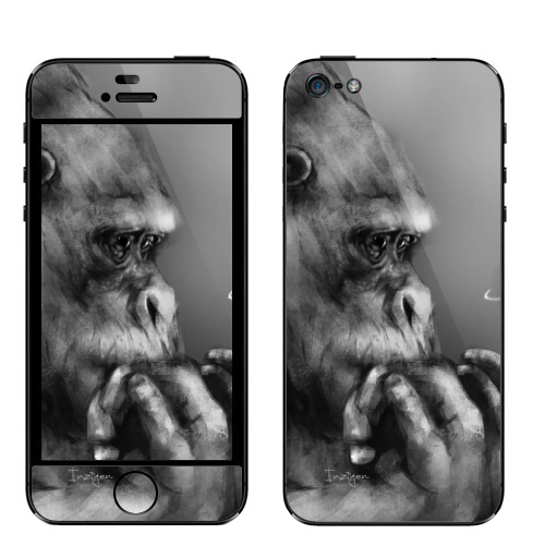 Наклейка на Телефон Apple iPhone 5 Горилла,  купить в Москве – интернет-магазин Allskins, обезьяна, животные, космос