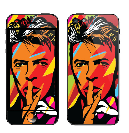 Наклейка на Телефон Apple iPhone 5 David Bowie RIP,  купить в Москве – интернет-магазин Allskins, музыка, музыкант, поп-арт