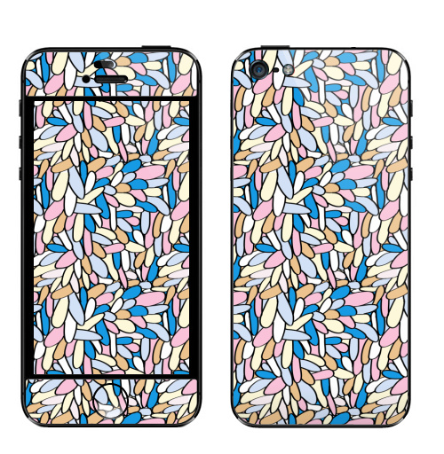 Наклейка на Телефон Apple iPhone 5 Нежные лепестки ,  купить в Москве – интернет-магазин Allskins, лепестки, лето, весна, желтый, белый, синий, розовый, оранжевый, голубой