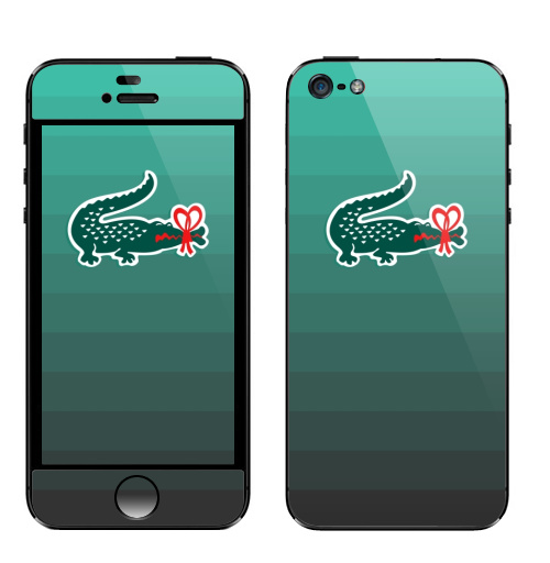 Наклейка на Телефон Apple iPhone 5 Крок,  купить в Москве – интернет-магазин Allskins, логотип, крокодил, алигатор, прикол, Касперский