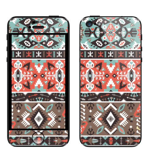 Наклейка на Телефон Apple iPhone 5 Декоративный этнический мексиканский узор,  купить в Москве – интернет-магазин Allskins, паттерн, красочный, этно, винтаж