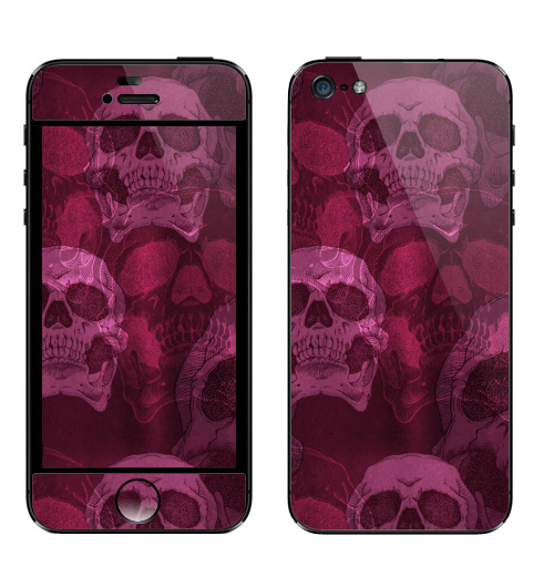 Наклейка на Телефон Apple iPhone 5 Голодные головы. Розовый,  купить в Москве – интернет-магазин Allskins, череп, монстры, анатомия, скелет, челюсть, хэллоуин, rock, хоррор