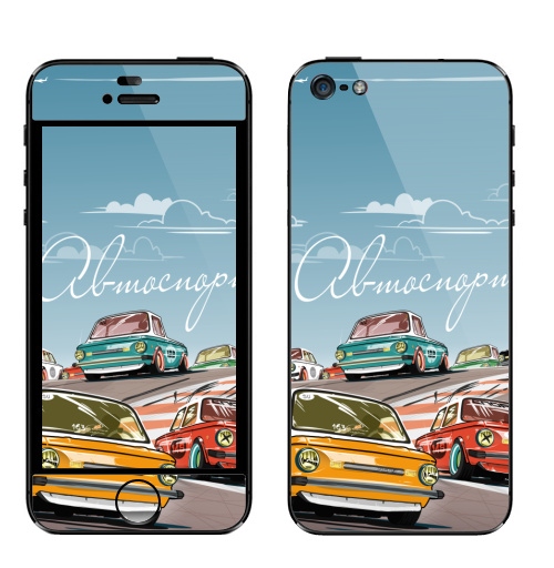 Наклейка на Телефон Apple iPhone 5 Ралли винтаж,  купить в Москве – интернет-магазин Allskins, спорт, винтаж, Запорожец, крассика, автомобиль, ретро, ралли