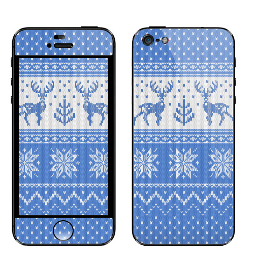 Наклейка на Телефон Apple iPhone 5 Зимний свитер с оленями,  купить в Москве – интернет-магазин Allskins, свитер, олень, зима, узор, новый год, свитер_с_оленями