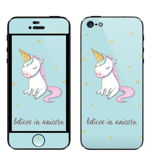 Наклейка на Телефон Apple iPhone 5 Превращение в единорога,  купить в Москве – интернет-магазин Allskins, милые животные, единорог, персонажи, улыбка, радость, прикол, мило, животные, фразы