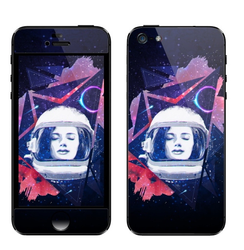 Наклейка на Телефон Apple iPhone 5 Когда ты просто космос,  купить в Москве – интернет-магазин Allskins, космос, девушка, звезда, музыка