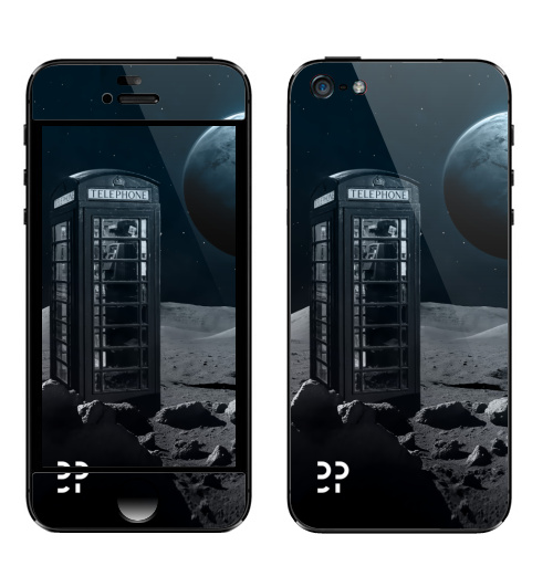 Наклейка на Телефон Apple iPhone 5 Космос,  купить в Москве – интернет-магазин Allskins, эвентумпремо, будущее, футуризм, земля, телефоннаябудка