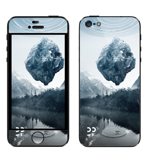 Наклейка на Телефон Apple iPhone 5 Будущее,  купить в Москве – интернет-магазин Allskins, лес, земля, река, будущее, футуризм, эвентумпремо, камни, горы