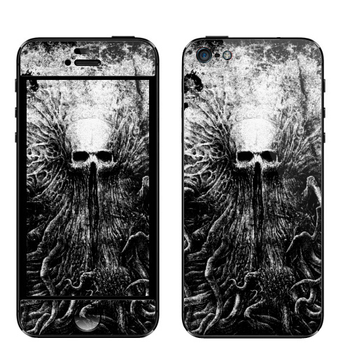 Наклейка на Телефон Apple iPhone 5 Lovecraftian,  купить в Москве – интернет-магазин Allskins, череп, щупальца, тентакли, графика, хэллоуин, смерть