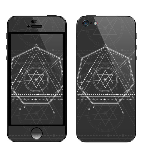 Наклейка на Телефон Apple iPhone 5 Магический маятник времени,  купить в Москве – интернет-магазин Allskins, сакральное, геометрия, космос, геометрический