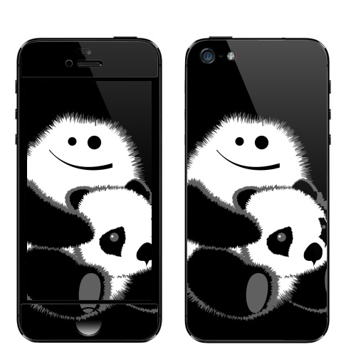 Наклейка на Телефон Apple iPhone 5 Привет!,  купить в Москве – интернет-магазин Allskins, панда, безбашенная, белый, черный, 300 Лучших работ