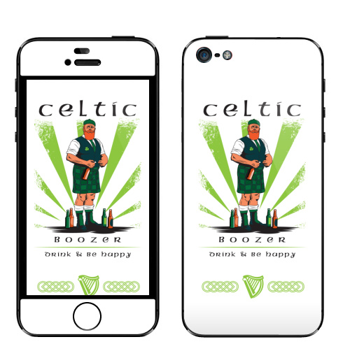 Наклейка на Телефон Apple iPhone 5 Кельтский алкаш,  купить в Москве – интернет-магазин Allskins, кельт, Кельты, кельтский, Ирландия, спорт, регби, алкоголь