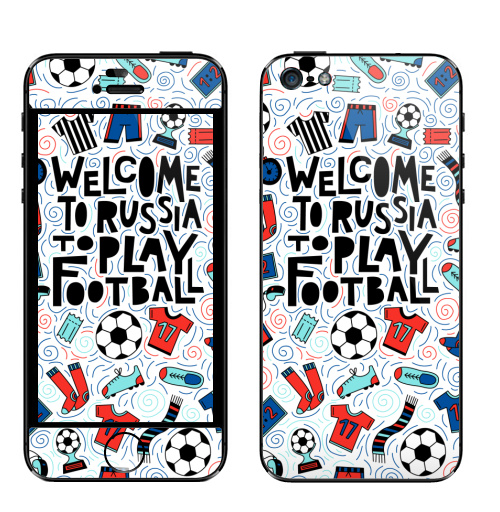 Наклейка на Телефон Apple iPhone 5 Добро пожаловать в Россию. Футбол,  купить в Москве – интернет-магазин Allskins, футбол, шорты, Чемпионат