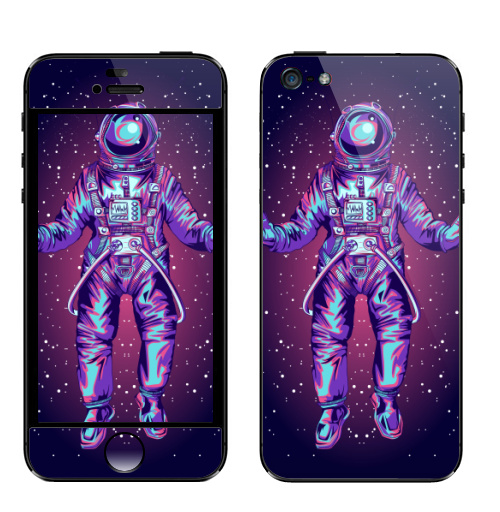 Наклейка на Телефон Apple iPhone 5 Космическая левитация,  купить в Москве – интернет-магазин Allskins, космос, звезда, синий