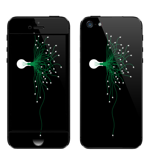 Наклейка на Телефон Apple iPhone 5 Light your mind,  купить в Москве – интернет-магазин Allskins, графика, лампа, штекер, 300 Лучших работ