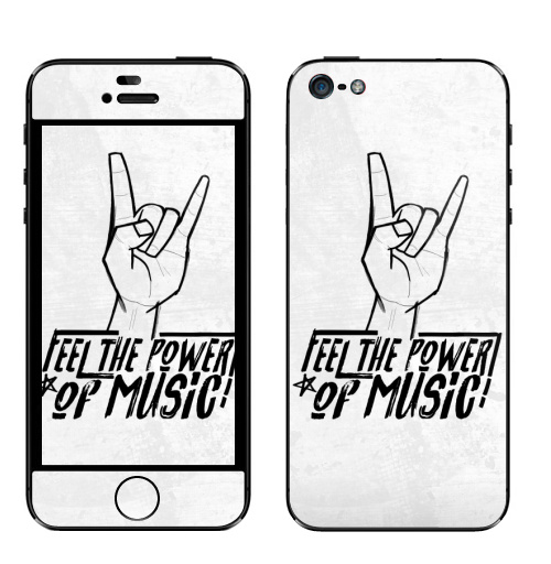 Наклейка на Телефон Apple iPhone 5 Feel the power of music,  купить в Москве – интернет-магазин Allskins, музыка, rock, панк, Англия