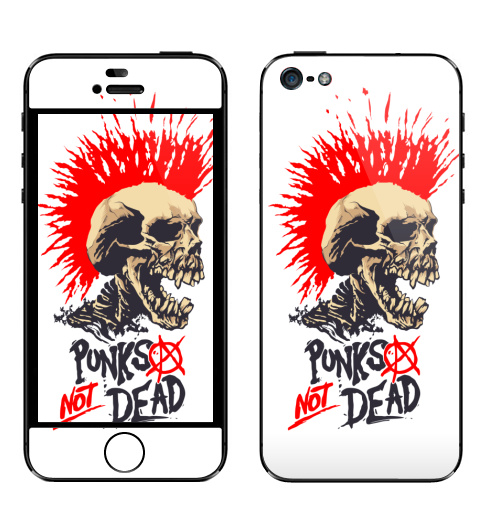 Наклейка на Телефон Apple iPhone 5 Punk not dead,  купить в Москве – интернет-магазин Allskins, панк, punknotdead, rock, череп