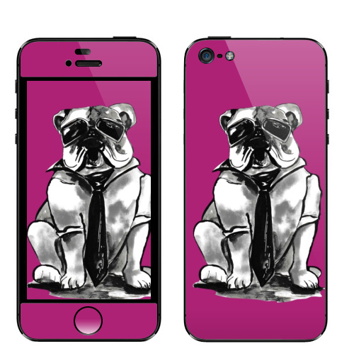 Наклейка на Телефон Apple iPhone 5 Гроза района,  купить в Москве – интернет-магазин Allskins, собаки, персонажи, графика, розовый, прикол, круто