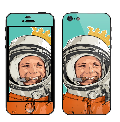 Наклейка на Телефон Apple iPhone 5 Гагарин,  купить в Москве – интернет-магазин Allskins, космос, космонавтика