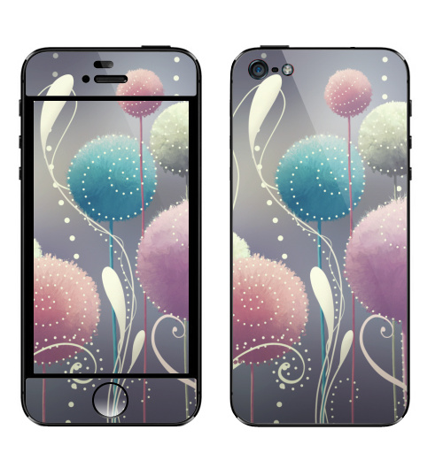 Наклейка на Телефон Apple iPhone 5 Пушистые,  купить в Москве – интернет-магазин Allskins, абстракция, мягкий, иллюстация, элементы, яркий, мило, нежно, цветы, растение, природа