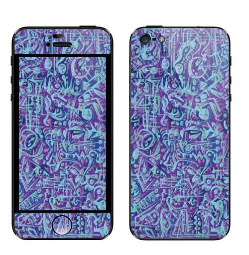 Наклейка на Телефон Apple iPhone 5 В мирских вещах,  купить в Москве – интернет-магазин Allskins, абстракция, абстрация, текстура, голубой, фиолетовый