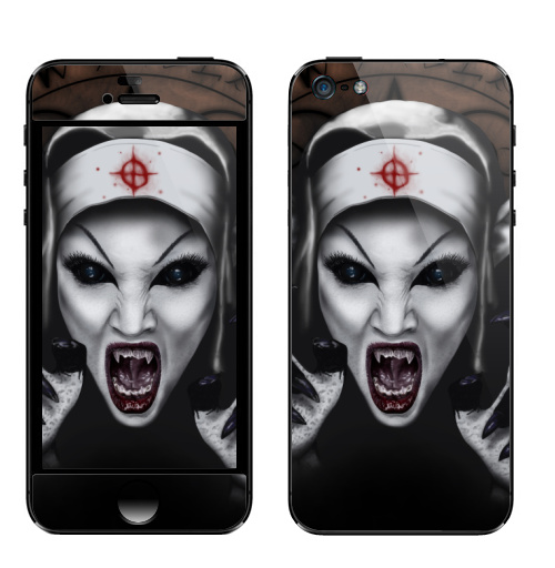 Наклейка на Телефон Apple iPhone 5 Пора обняться,  купить в Москве – интернет-магазин Allskins, мистика, для влюбленных, вампиры, дьявол, хоррор, хэллоуин, магия, укус, вурдалак, девушка