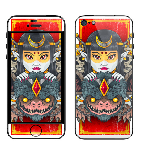 Наклейка на Телефон Apple iPhone 5 Королева вампиров,  купить в Москве – интернет-магазин Allskins, мистика, вампиры, монстры, упырь, череп, королева, эльф, хорор, фэнтези, хэллоуин, Летучая_мышь