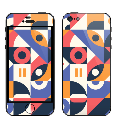 Наклейка на Телефон Apple iPhone 5 Абстрактный геометрический паттерн три,  купить в Москве – интернет-магазин Allskins, поп-арт, паттерн, геометрический, яркий, правильный, цветнойпринт, розовый, интересный
