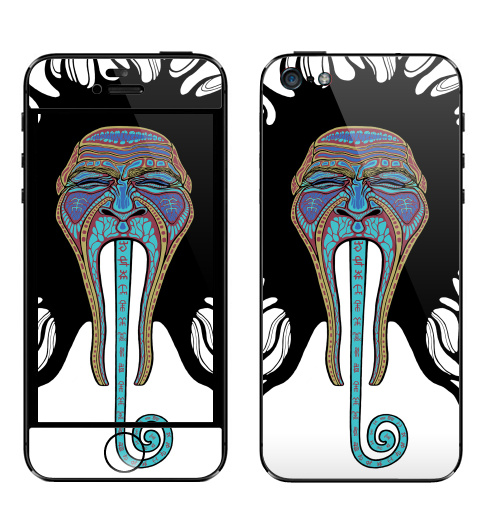 Наклейка на Телефон Apple iPhone 5 Варган,  купить в Москве – интернет-магазин Allskins, черный, музыка, флюро, психоделика, голубой, 300 Лучших работ