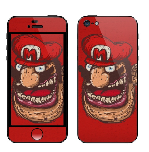 Наклейка на Телефон Apple iPhone 5 Mario,  купить в Москве – интернет-магазин Allskins, мужские, персонажи, кепка, алкоголь, гики, 300 Лучших работ