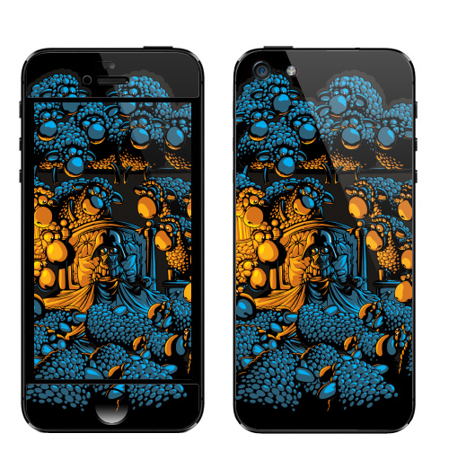Наклейка на Телефон Apple iPhone 5 «Бессонница»,  купить в Москве – интернет-магазин Allskins, военные, звёзды и войны, темный, синий, бессонница, овцы, дартаньян, оранжевый, желтый, голубой, 300 Лучших работ