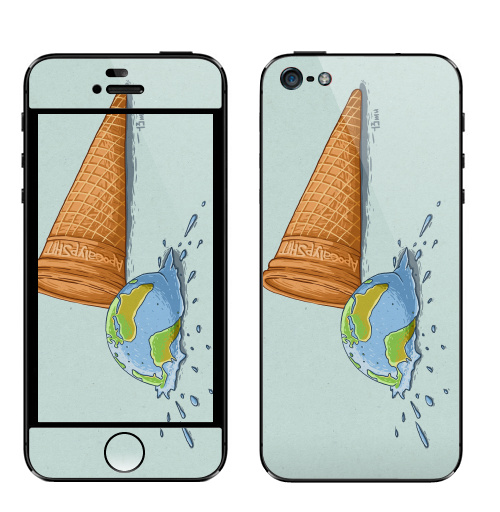 Наклейка на Телефон Apple iPhone 5 Вот, блин!,  купить в Москве – интернет-магазин Allskins, апокалипсис, мороженое, земля, взрыв, космос, 300 Лучших работ