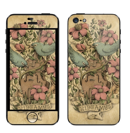 Наклейка на Телефон Apple iPhone 5 Rideamus,  купить в Москве – интернет-магазин Allskins, милые животные, 300 Лучших работ, цветы, птицы, текстура, контрабас, женские