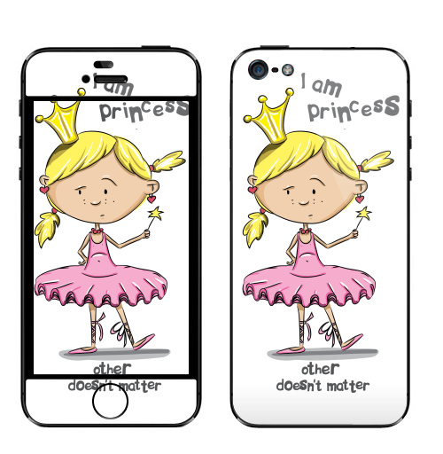 Наклейка на Телефон Apple iPhone 5 I'm princess,  купить в Москве – интернет-магазин Allskins, продажи_надписи, 300 Лучших работ, надписи на английском, 8 марта, волнует, детские, принцесса, надписи