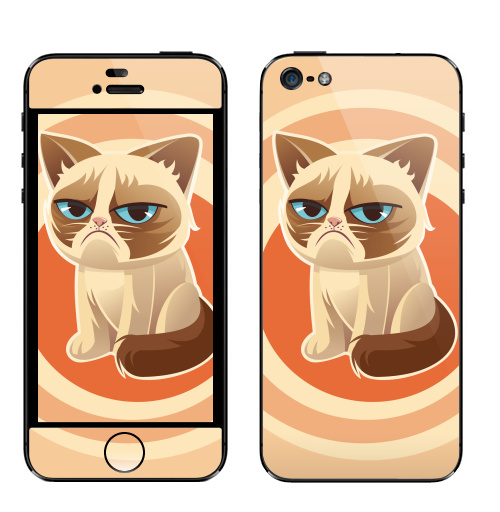 Наклейка на Телефон Apple iPhone 5 Сурове, грустне, котячне,  купить в Москве – интернет-магазин Allskins, милые животные, 300 Лучших работ, любовь, кошка, персонажи, женские