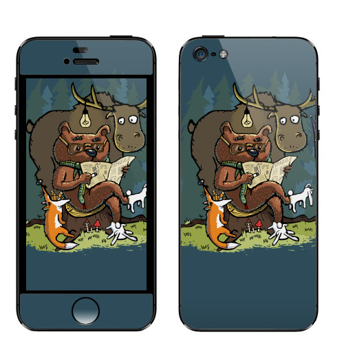 Наклейка на Телефон Apple iPhone 5 Михалыч вернулся!,  купить в Москве – интернет-магазин Allskins, милые животные, медведь, лес, животные, прикол