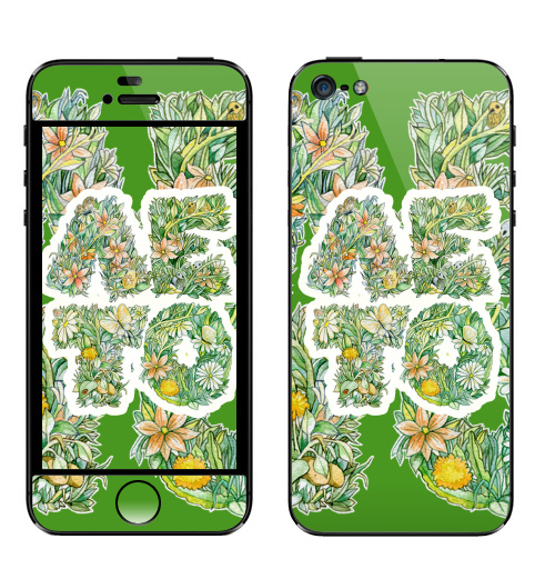 Наклейка на Телефон Apple iPhone 5 ЛЕТО,  купить в Москве – интернет-магазин Allskins, летнее, каникулы, радость, лето, лес, настроение, цветы, надписи