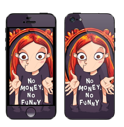 Наклейка на Телефон Apple iPhone 5 No money,  купить в Москве – интернет-магазин Allskins, деньги, детские