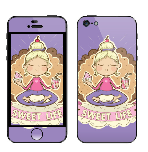 Наклейка на Телефон Apple iPhone 5 Sweet ,  купить в Москве – интернет-магазин Allskins, розовый, сладости, детские
