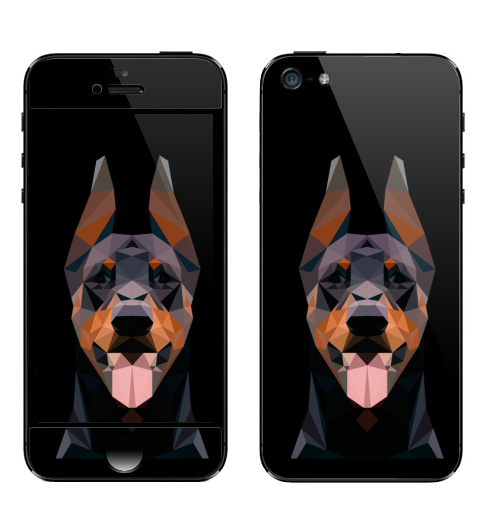 Наклейка на Телефон Apple iPhone 5 Доберман,  купить в Москве – интернет-магазин Allskins, крутые животные, животные, любовь, собаки, доберман