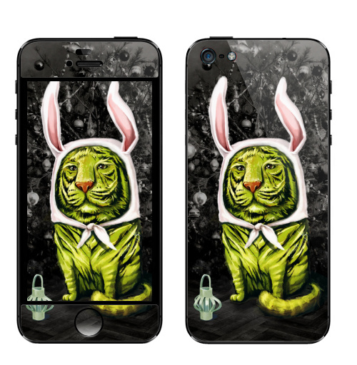 Наклейка на Телефон Apple iPhone 5 Заинька,  купить в Москве – интернет-магазин Allskins, утренник, новый год, заяц, тигры, крутые животные