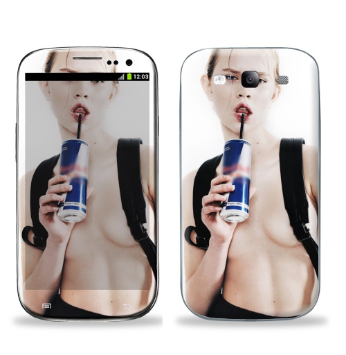 Наклейка на Телефон Samsung Galaxy S3 (i9300) Девочка с трубочкой,  купить в Москве – интернет-магазин Allskins, модели, секс, фотография